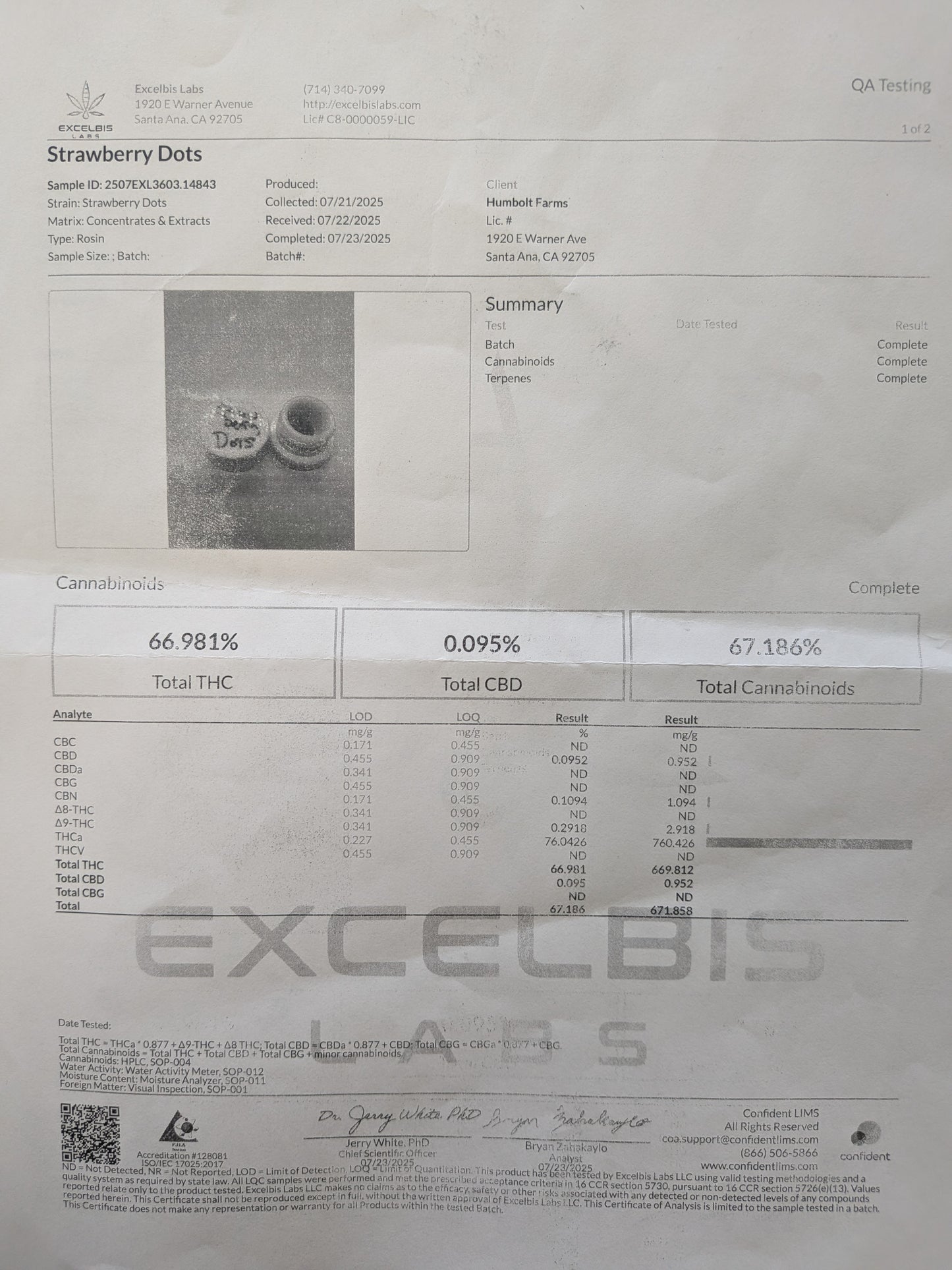 1 Gram Solvent-less Rosin