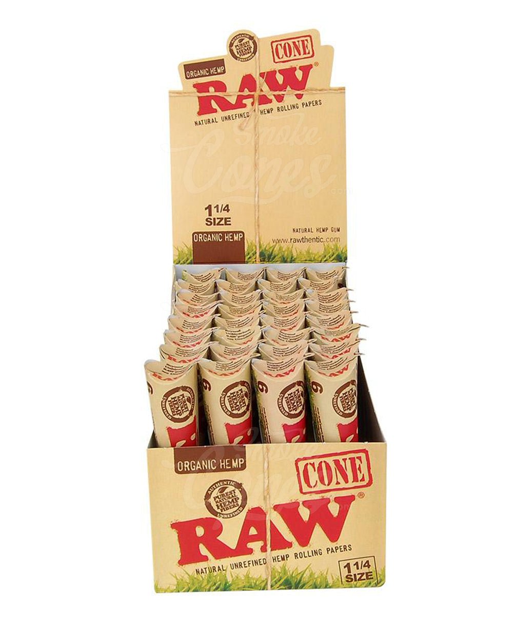 Raw 1 1/4” Organic Cones- 6 Pack