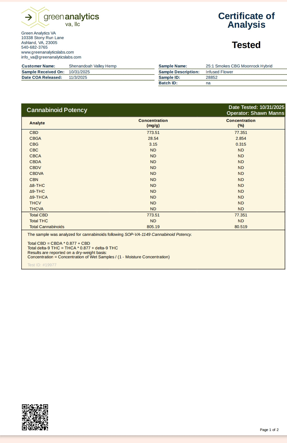 25:1 VA Compliant Flower (1/8 CBD Moonrocks+ 1/8 THC Flower)