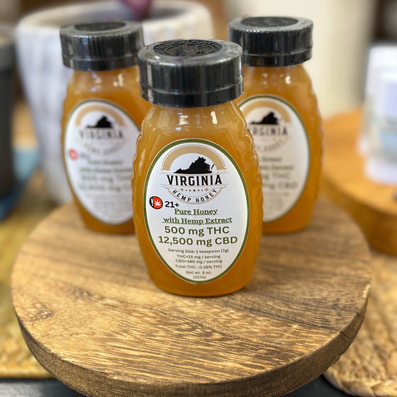 8 oz Virginia Hemp Honey 500mg THC : 12,500 CBD