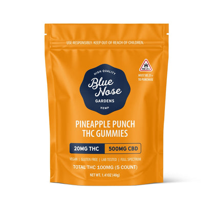 20mg Blue Nose THC Gummies - 5 Count