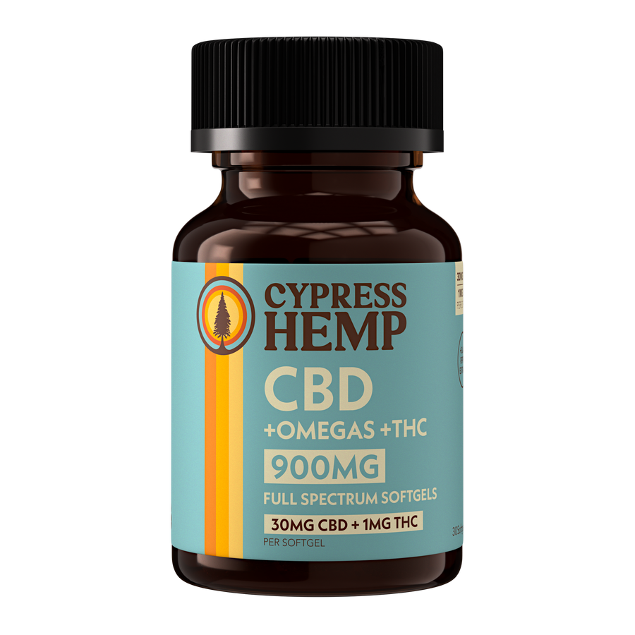 900 mg CBD+Omegas Full Spectrum Soft Gels( 30mg each)