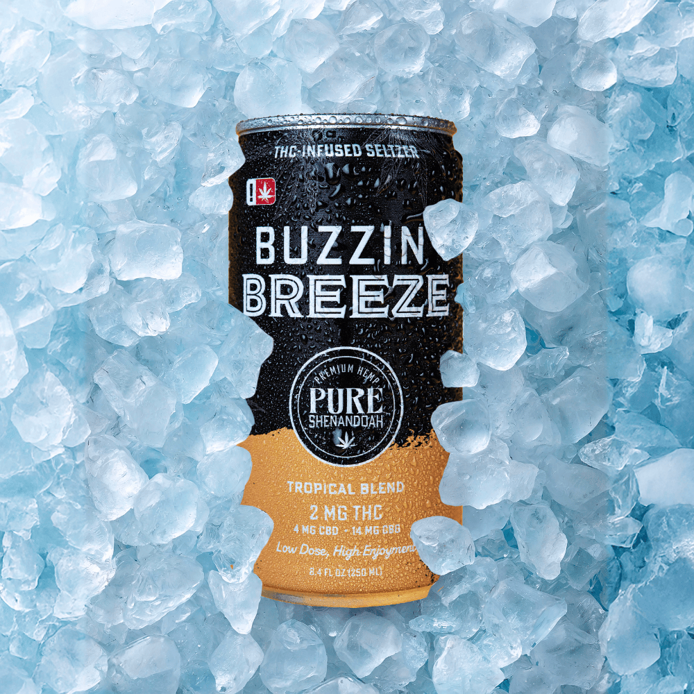 Buzzin Breeze Tropical Blend THC Seltzers- 2mg THC