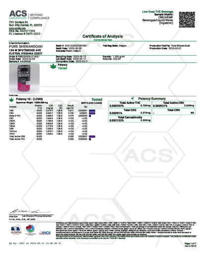 Buzzin Berry THC Seltzers- 2mg THC/