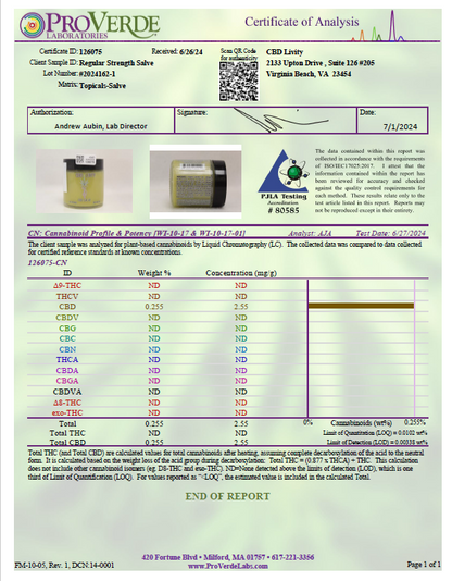 Cbd Livity salve sample