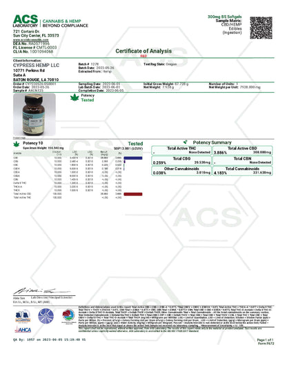 300mg CBD +MCT Soft gels (10mg CBD each)