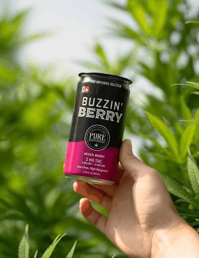 Buzzin Berry THC Seltzers- 2mg THC/