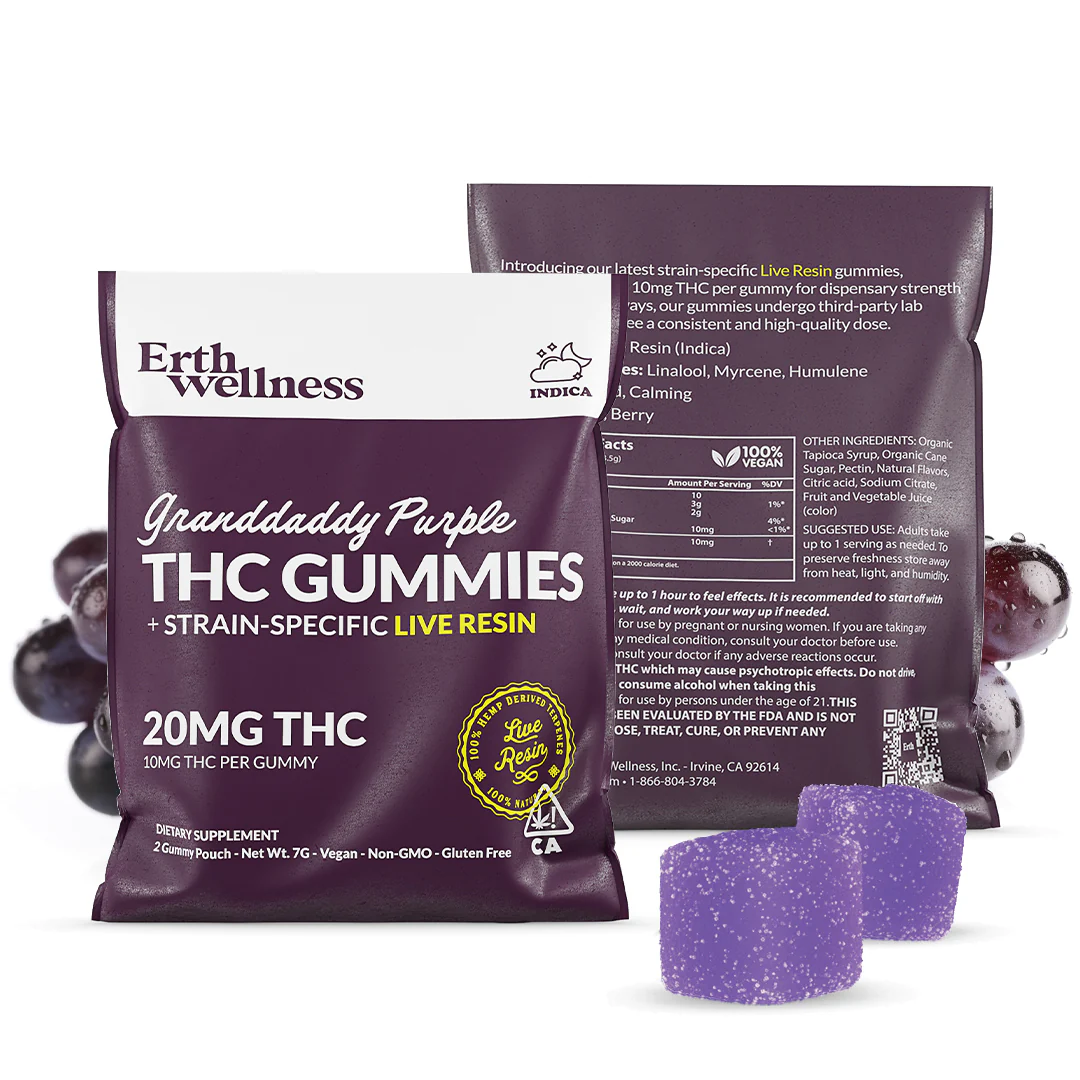 Erth 20mg THC Strain Specific Gummies (2Count)