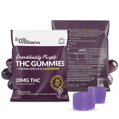 Erth 20mg THC Strain Specific Gummies (2Count)