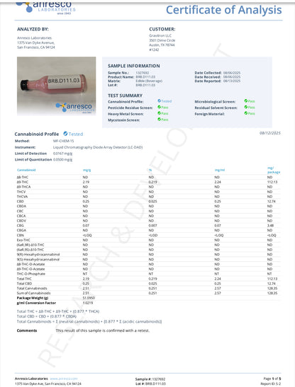Grav Spirits 100mg THC Shooter(Non-alcoholic)