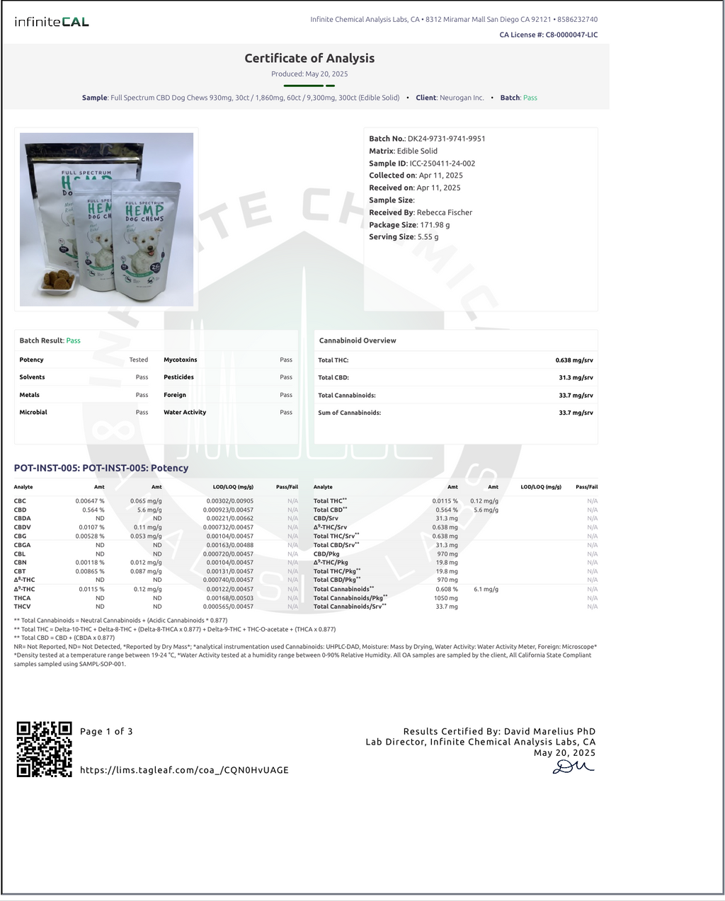 600 mg Dog Treats ( 30 pack )