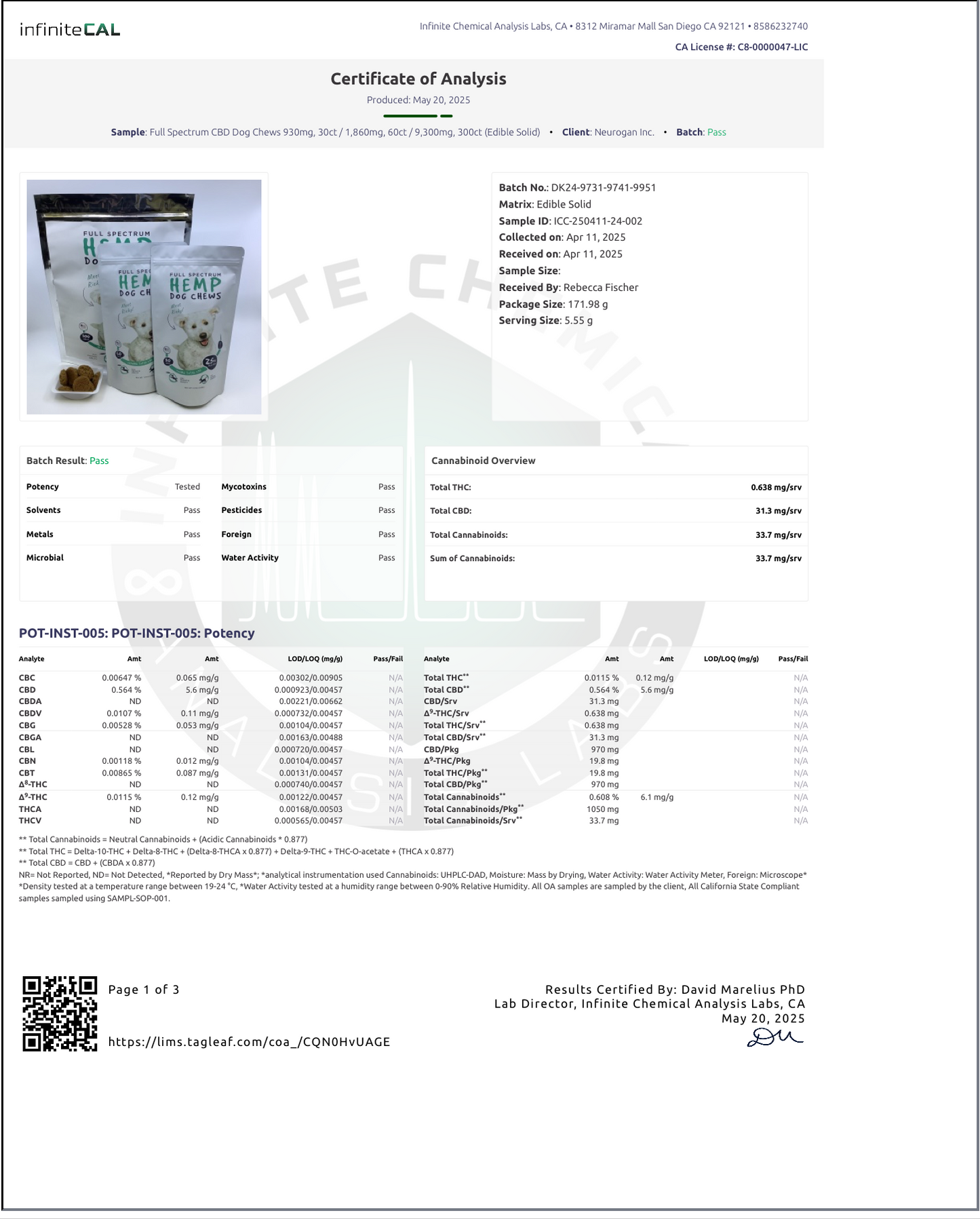 600 mg Dog Treats ( 30 pack )