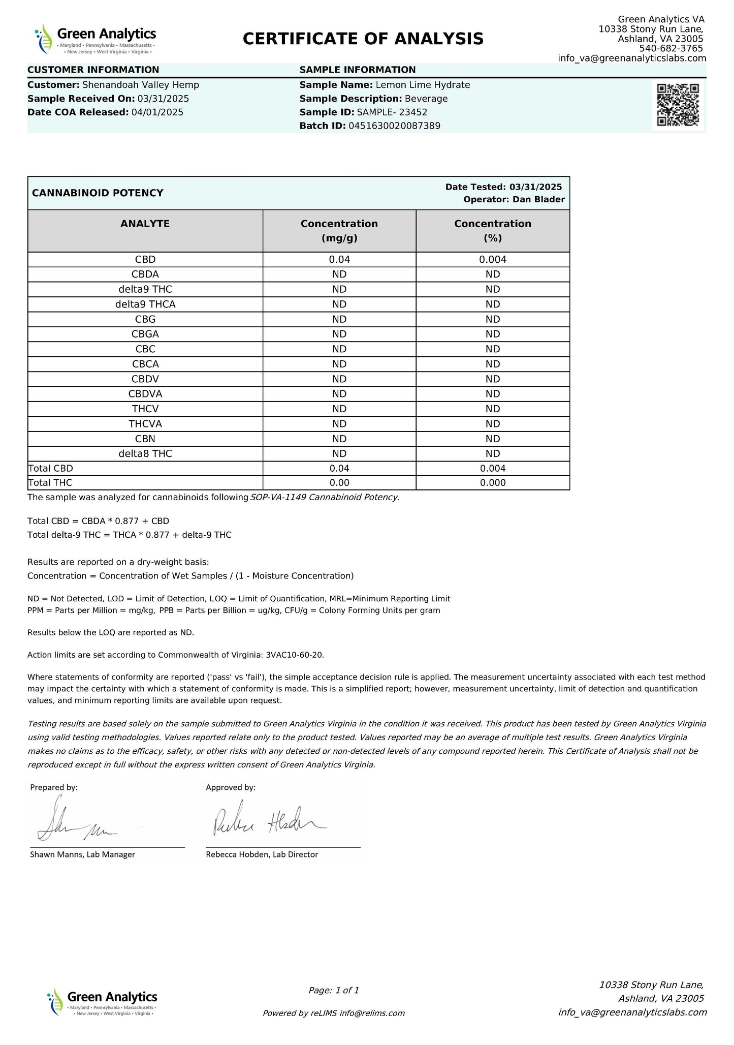 Hydrate CBD Sparkling Water- 30mg