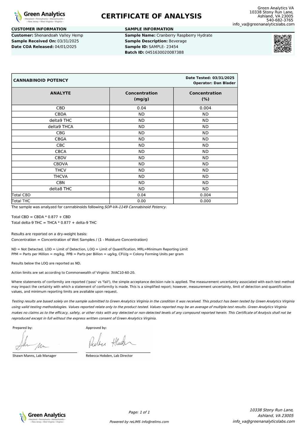 Hydrate CBD Sparkling Water- 30mg