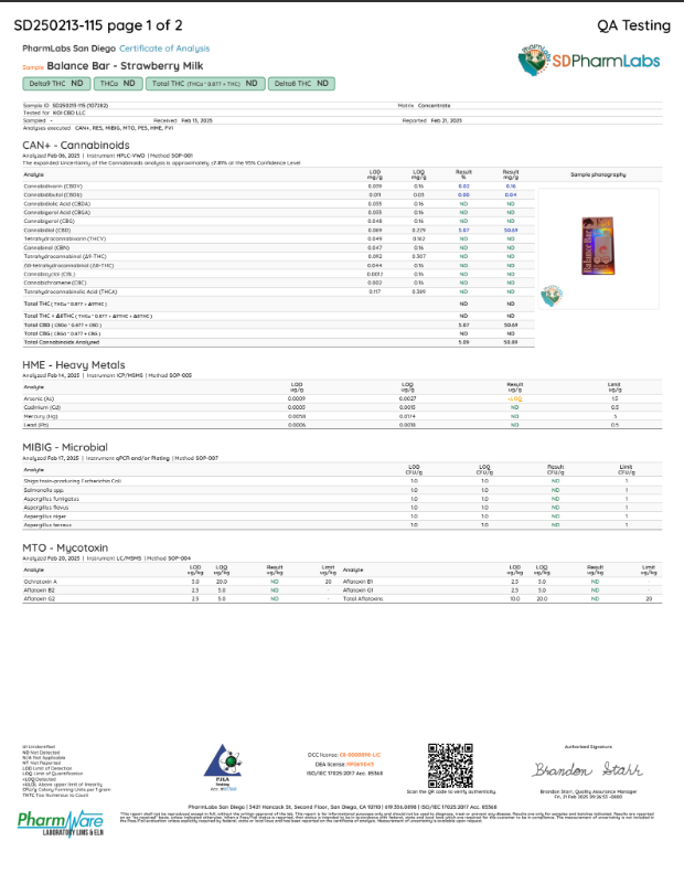 Koi CBD Balance Bar (CBD ONLY)