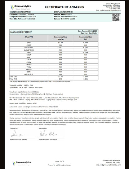 Cannisco 1500mg RELAX+ Linalool Tincture