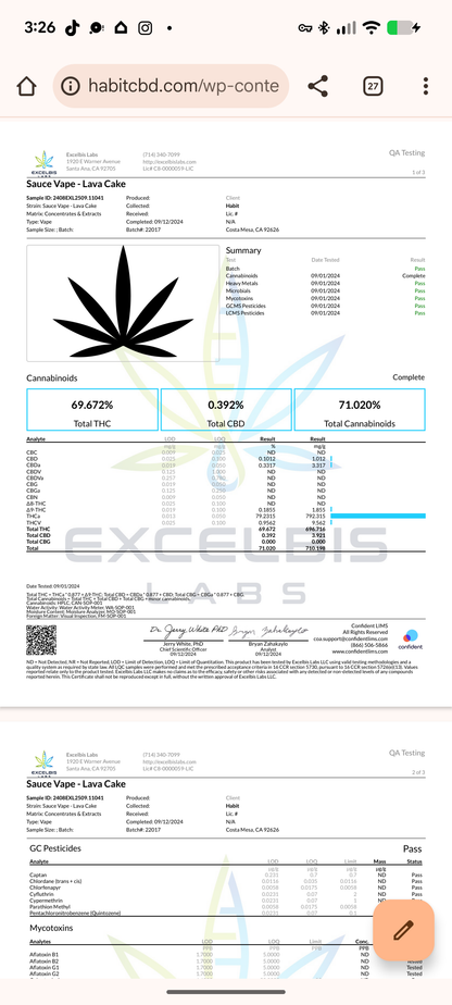 2G Habit Sauce Disposables